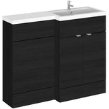 Hudson Reed Fusion Full Depth Toilet & Basin Suite, 2 Door Vanity Unit (600mm), W1100mm Charcoal Black CBI603