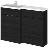Hudson Reed Fusion Full Depth Toilet & Basin Suite, 2 Door Vanity Unit (600mm), W1200mm Charcoal Black CBI609