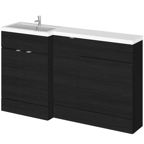 Hudson Reed Fusion 1500mm Full Depth Toilet & Basin Suite, WC Unit (600mm) Charcoal Black CBI613