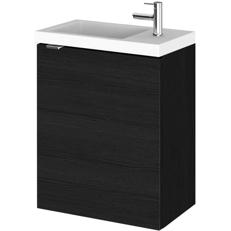Hudson Reed Fusion 400mm Slimline Basin Vanity Unit & Basin, 1 Door Charcoal Black CBI637