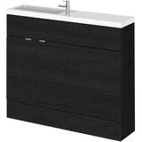 Hudson Reed Fusion Slimline Toilet & Basin Suite, 2 Door Vanity Unit (500mm), W1000mm Charcoal Black CBI642