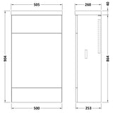 Hudson Reed Fusion Slimline 500mm WC Unit & Top Gloss Grey CBI904 LD