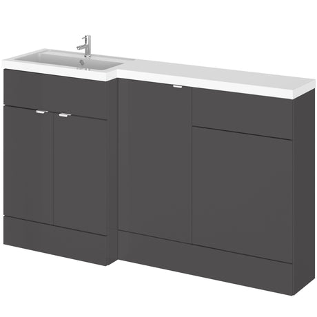 Hudson Reed Fusion 1500mm Full Depth Toilet & Basin Suite, 3 Door Vanity Unit (600mm) Gloss Grey CBI915