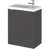 Hudson Reed Fusion 400mm Slimline Basin Vanity Unit & Basin, 1 Door Gloss Grey CBI937