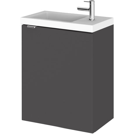 Hudson Reed Fusion 400mm Slimline Basin Vanity Unit & Basin, 1 Door Gloss Grey CBI937