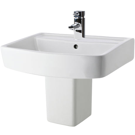 Nuie Bliss Basin & Semi-Pedestal 520mm wide - 1 Tap Hole CBL011