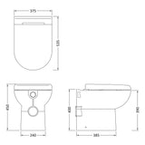 Nuie Lawton D-Shape Back To Wall Toilet & Soft Close Seat White CBW001 LD