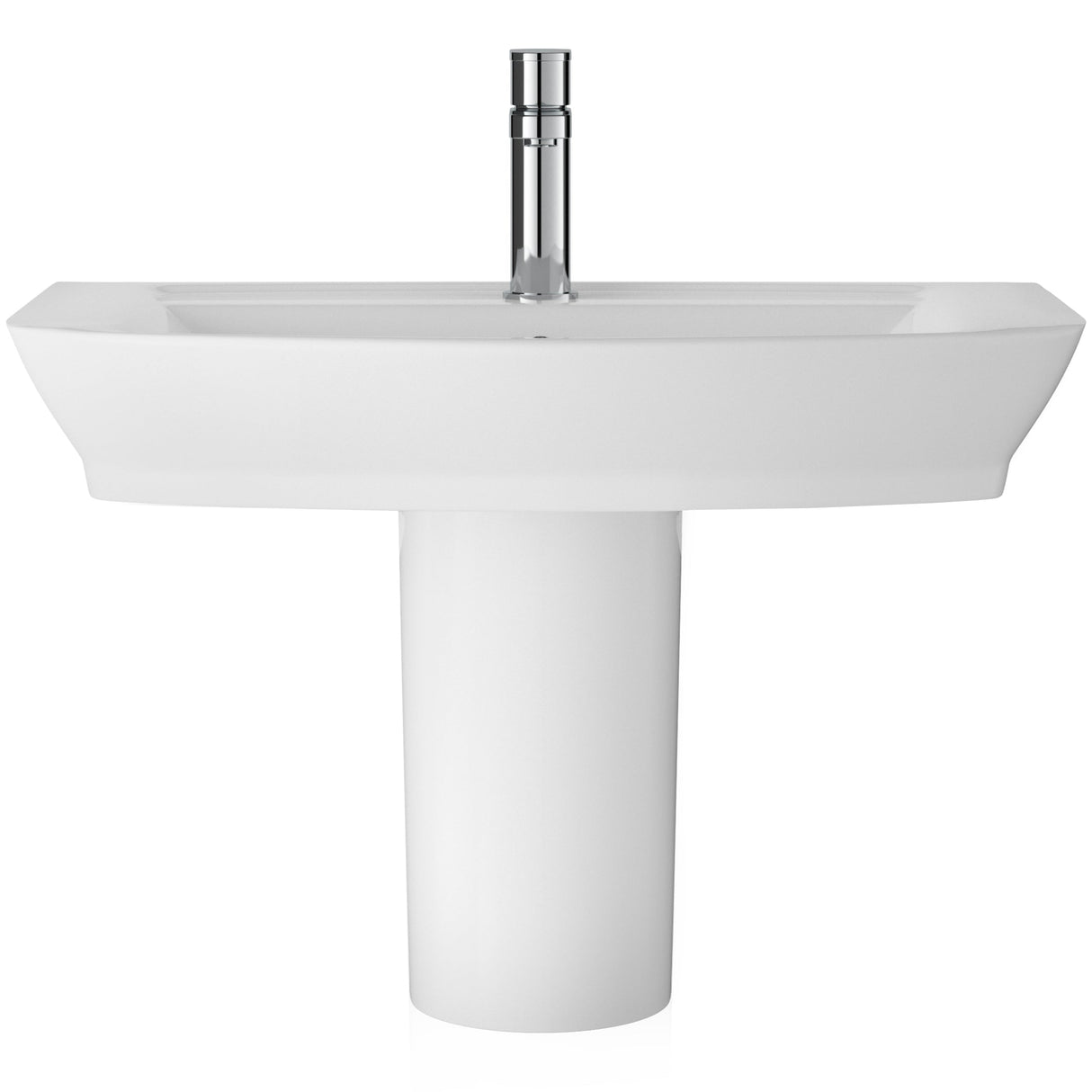 Hudson Reed Maya Wall Hung Basin & Semi Pedestal 650mm wide, 1 Tap Hole White CCL006