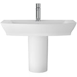 Hudson Reed Maya Wall Hung Basin & Semi Pedestal 650mm wide, 1 Tap Hole White CCL006