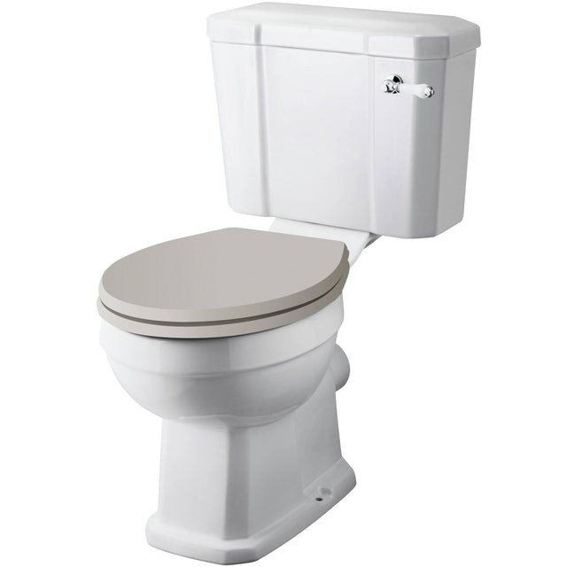 Old London Richmond Close Coupled Toilet With Cistern Lever, Without Seat, Gloss White Gloss White CCR014