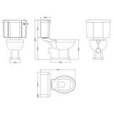 Old London Richmond Close Coupled Toilet With Cistern Lever, Without Seat, Gloss White Gloss White CCR014 LD