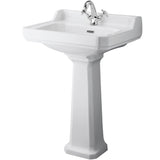 Old London Richmond Basin & Full Pedestal, 1 Tap Hole White CCR017
