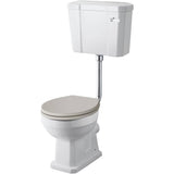 Old London Richmond Low Level Toilet With Cistern Lever & Flush Pipe Kit, Without Seat Gloss White CCR022