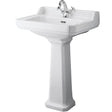 Old London Richmond Comfort Height Basin & Full Pedestal, 1 Tap Hole White CCR027