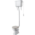 Old London Richmond Comfort Height High Level Toilet With Cistern Lever & Flush Pipe Kit, Without Seat Gloss White CCR035