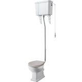 Old London Richmond Comfort Height High Level Toilet With Cistern Lever & Flush Pipe Kit, Without Seat Gloss White CCR035