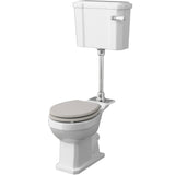Old London Richmond Mid Level Toilet With Cistern Lever & Flush Pipe Kit, Without Seat Gloss White CCR036