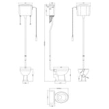 Nuie Carlton High Level Toilet With Cistern Lever & Pipe Kit CCT002 LD