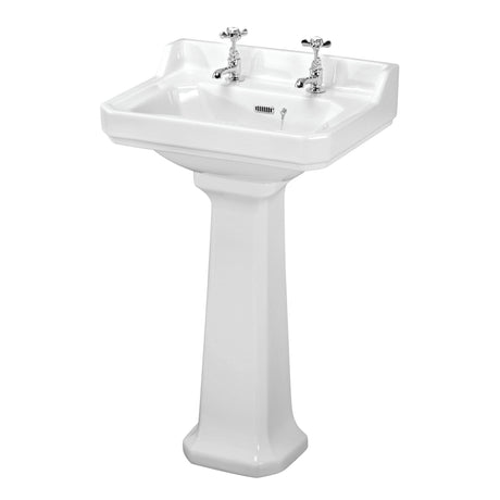 Nuie Carlton Basin & Full Pedestal 560mm wide - 2 Tap Hole CCT004