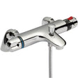 Nuie Pillar Mounted Thermostatic Bath Shower Mixer Tap Chrome CD324