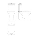 Nuie Harmony Semi BTW Close Coupled Toilet Without Seat CHM003 LD