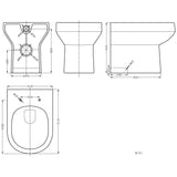 Nuie Harmony Back To Wall Toilet & Soft Close Seat White CHM005 LD
