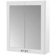 Nuie Classique 2 Door Wall Hung Mirrored Cabinet W600mm Satin White CLA117