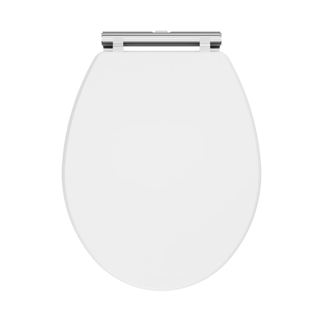 Nuie Classique Soft Close Wooden Toilet Seat With Top Fix Satin White CLA199