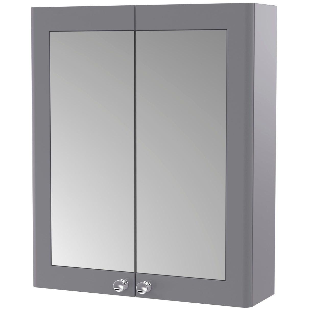 Nuie Classique 2 Door Wall Hung Mirrored Cabinet W600mm Satin Grey CLA217
