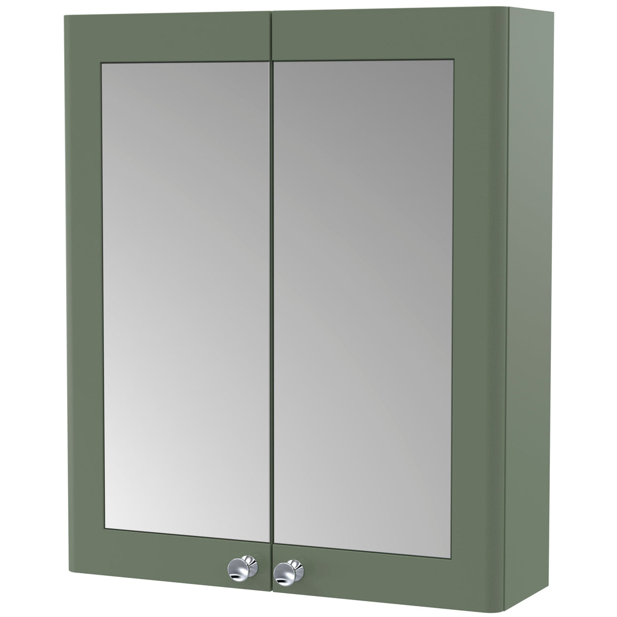 Nuie Classique 2 Door Wall Hung Mirrored Cabinet W600mm Satin Green CLA817