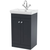 Nuie Classique 500mm Floorstanding 2 Door Vanity Unit & Basin Soft Black CLC1423A