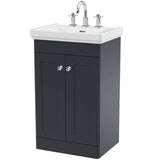 Nuie Classique 500mm Floorstanding 2 Door Vanity Unit & Basin Soft Black CLC1423B