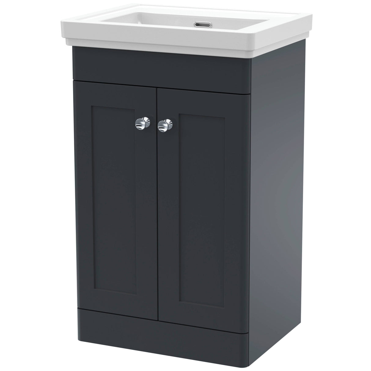 Nuie Classique 500mm Floorstanding 2 Door Vanity Unit & Basin Soft Black CLC1423H