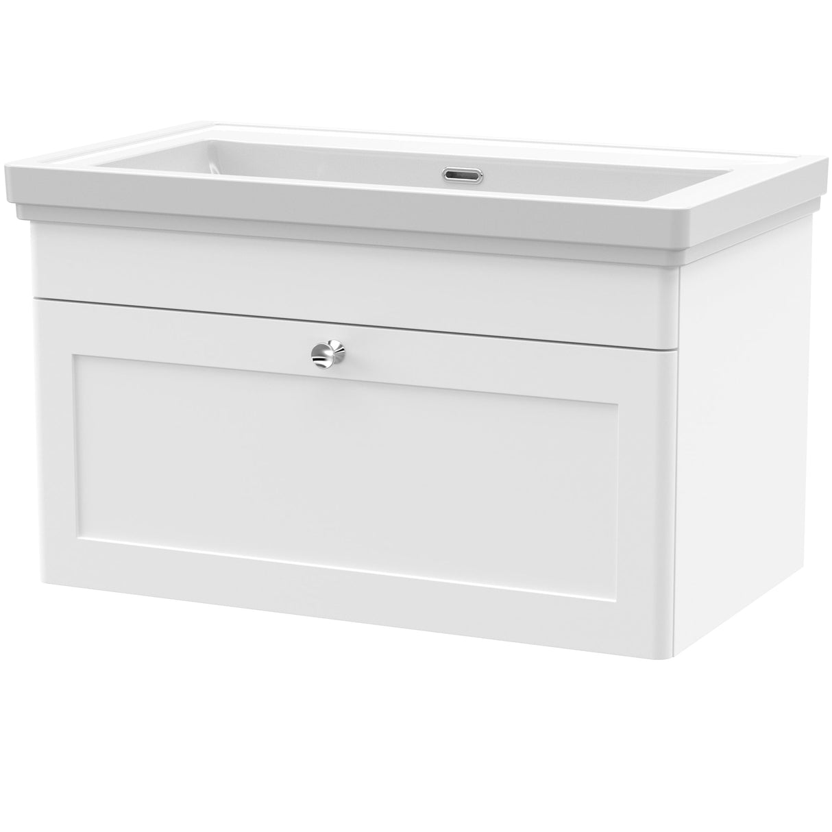 Nuie Classique 800mm Wall Hung 1 Drawer Vanity Unit & Basin Satin White CLC196H