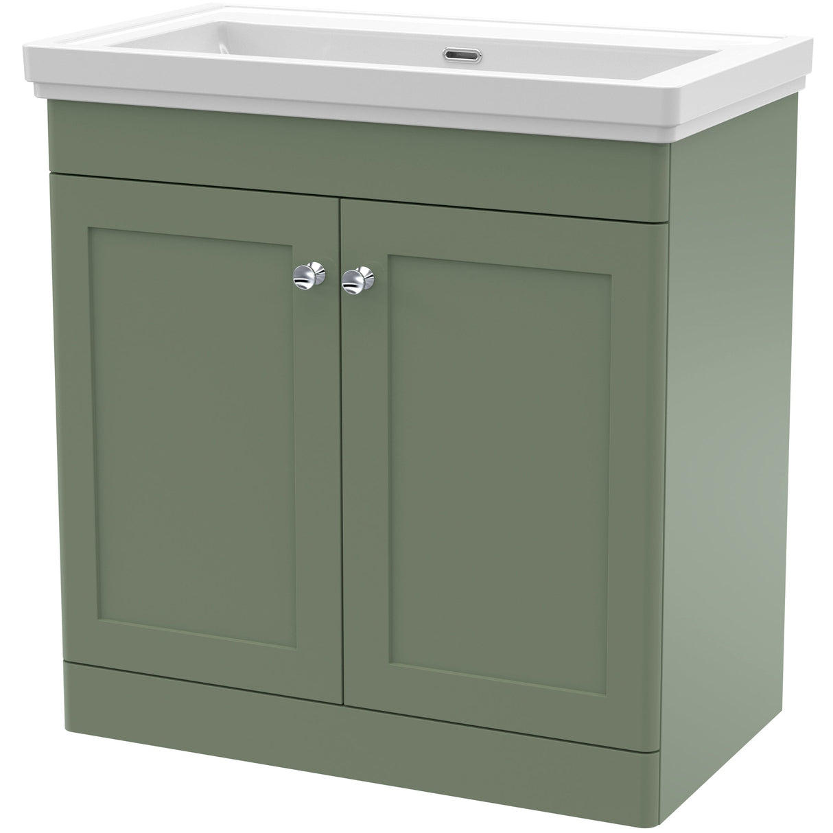Nuie Classique 800mm Freestanding 2 Door Vanity Unit & Basin Satin Green CLC826H