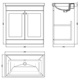 Nuie Classique 800mm Freestanding 2 Door Vanity Unit & Basin Satin Green CLC826H LD
