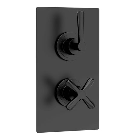 Nuie Aztec 2 Outlet Thermostatic Concealed Shower Valve With Diverter Matt Black CLL4207