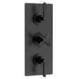Nuie Aztec 2 Outlet Thermostatic Concealed Shower Valve Matt Black CLL4211