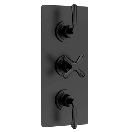 Nuie Aztec 2 Outlet Thermostatic Concealed Shower Valve Matt Black CLL4211