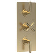 Nuie Aztec 3 Outlet Thermostatic Concealed Shower Valve With Diverter Brushed Brass CLL8023