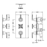Nuie Aztec 3 Outlet Thermostatic Concealed Shower Valve With Diverter Brushed Brass CLL8023 LD