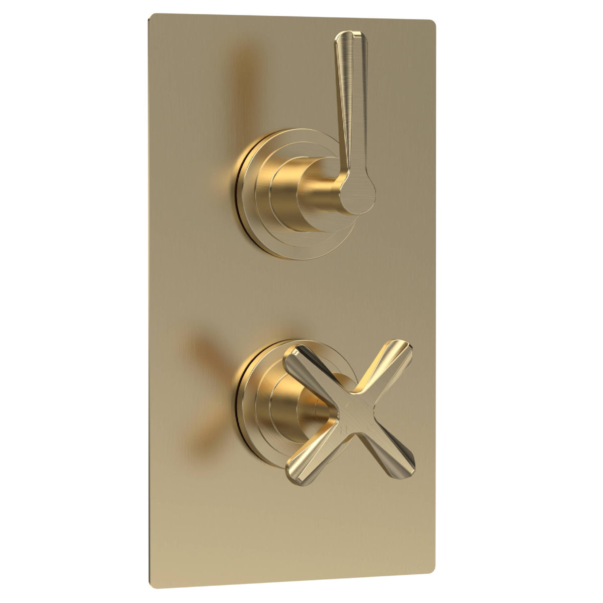 Nuie Aztec 2 Outlet Thermostatic Concealed Shower Valve With Diverter Brushed Brass CLL8207