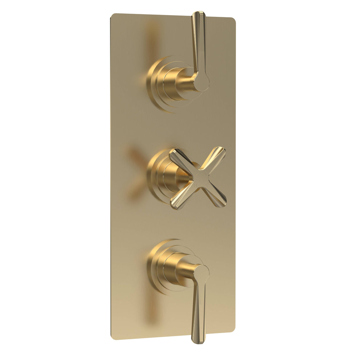 Nuie Aztec 2 Outlet Thermostatic Concealed Shower Valve Brushed Brass CLL8211