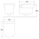 Hudson Reed Maya Wall Hung Toilet & Soft Close Seat White CLT007 LD