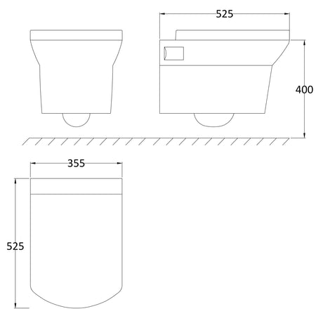 Hudson Reed Maya Wall Hung Toilet & Soft Close Seat White CLT007 LD