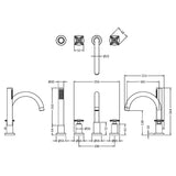Nuie Aztec 4-Hole Bath Shower Mixer Tap with Shower Kit Chrome CLX334S LD