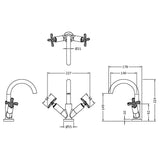Nuie Aztec Mono Basin Mixer Tap with Waste Brushed Brass CLX815 LD