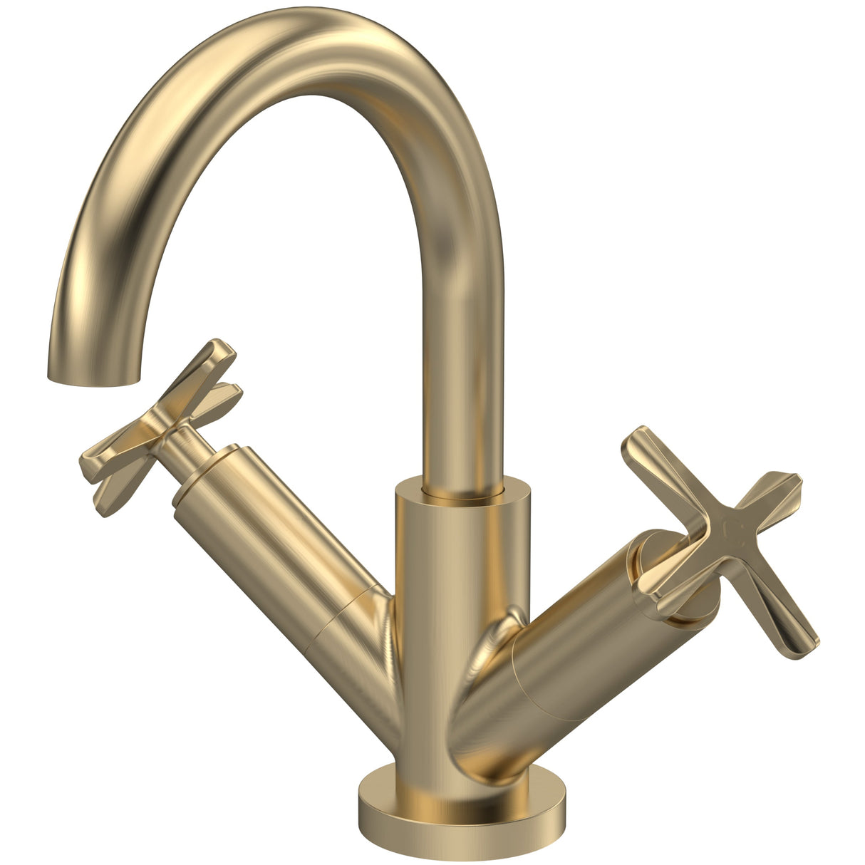 Nuie Aztec Mono Basin Mixer Tap with Waste Brushed Brass CLX815