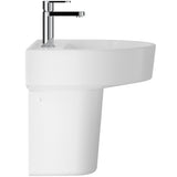 Hudson Reed Luna Wall Hung Basin & Semi Pedestal 420mm wide, 1 Tap Hole White CMA004_2