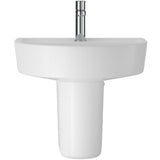 Hudson Reed Luna Wall Hung Basin & Semi Pedestal 520mm wide, 1 Tap Hole White CMA005_1